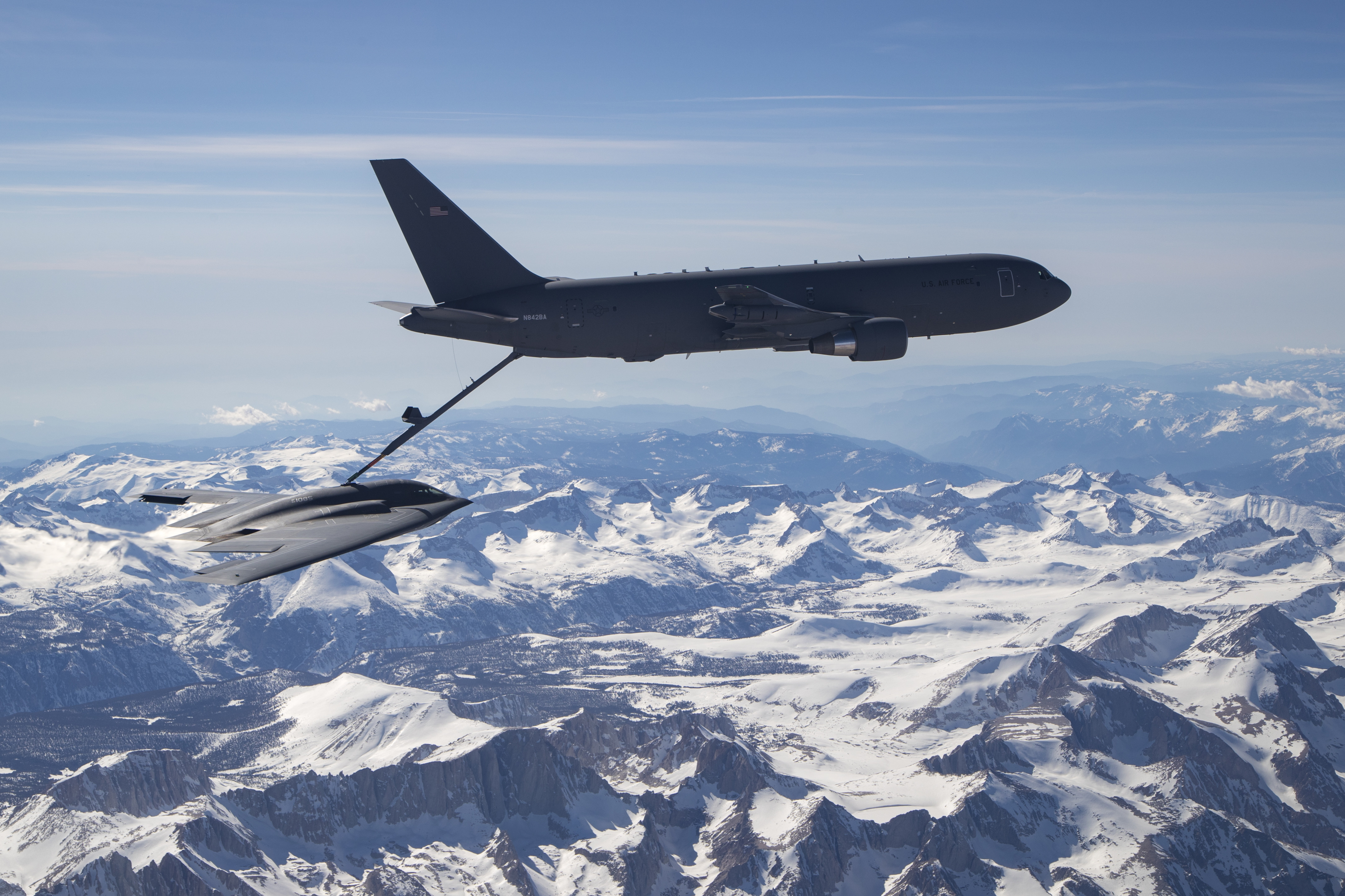 A picture of a KC-46A Pegasus Tanker aircraft.