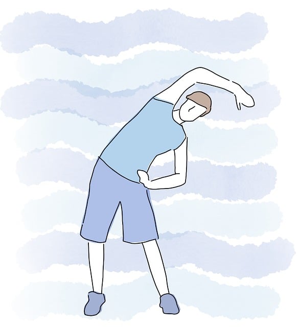 A picture depicting someone stretching